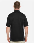 Harriton M386 Men's Flash Snag Protection Plus IL Colorblock Polo - Black/ Dark Charcoal - model back