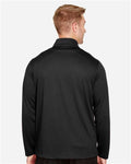 Harriton M748 Men's Advantage Snag Protection Plus Quarter-Zip Pullover - Black - model back
