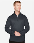 Harriton M748 Men's Advantage Snag Protection Plus Quarter-Zip Pullover - Dark Charcoal - model front