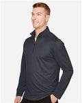 Harriton M748 Men's Advantage Snag Protection Plus Quarter-Zip Pullover - Dark Charcoal - model side