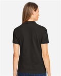 Harriton M200W Women's Cotton Polo - Black - model back