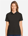 Harriton M200W Women's Cotton Polo - Black - model front