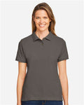 Harriton M200W Women's Cotton Polo - Charcoal - model front