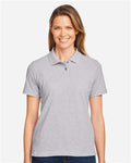 Harriton M200W Women's Cotton Polo - Grey Heather - model front
