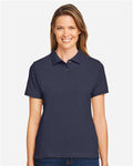 Harriton M200W Women's Cotton Polo - Navy - model front