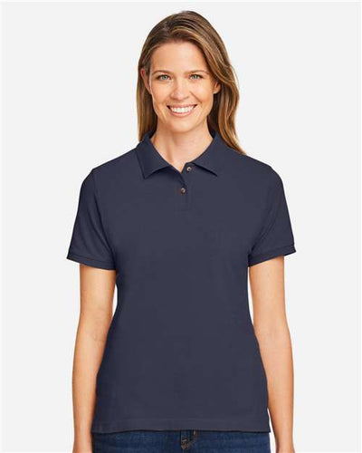 Harriton M200W Women's Cotton Polo - Navy - model front