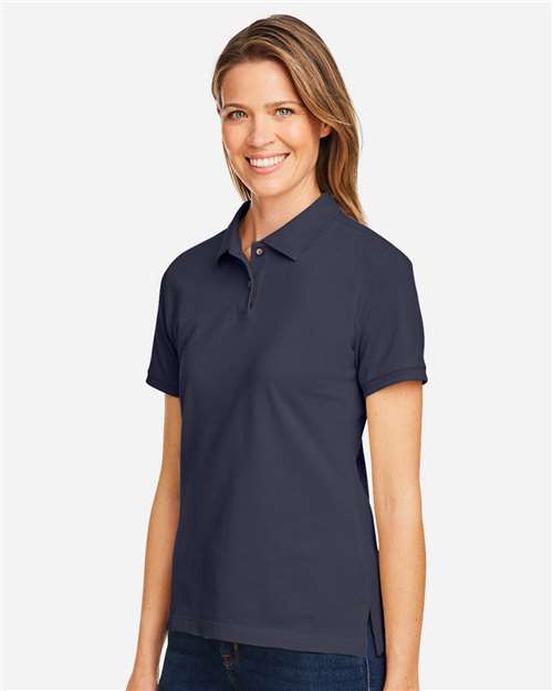 Harriton M200W Women's Cotton Polo - Navy - model side
