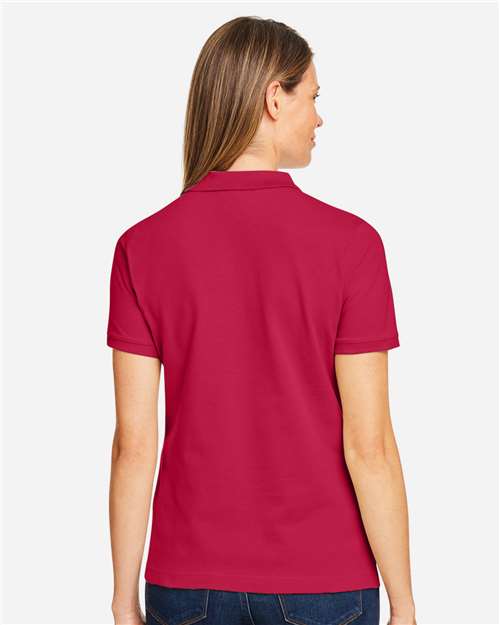 Harriton M200W Women's Cotton Polo - Red - model back