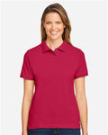 Harriton M200W Women's Cotton Polo - Red - model front