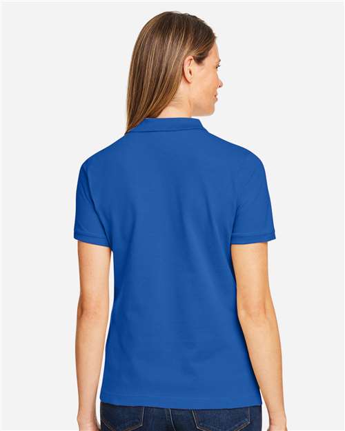 Harriton M200W Women's Cotton Polo - True Royal - model back