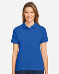Harriton M200W Women's Cotton Polo - True Royal - model front