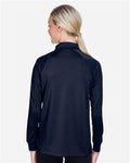 Harriton M211LW Women's Advantage Long Sleeve Tactical Polo - Dark Navy - model back
