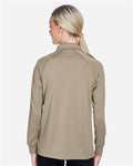 Harriton M211LW Women's Advantage Long Sleeve Tactical Polo - Desert Khaki - model back