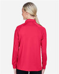 Harriton M211LW Women's Advantage Long Sleeve Tactical Polo - Red - model back
