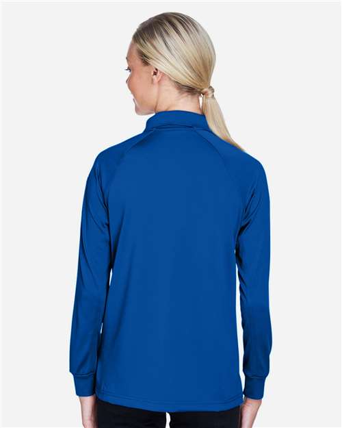 Harriton M211LW Women's Advantage Long Sleeve Tactical Polo - True Royal - model back