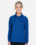 Harriton M211LW Women's Advantage Long Sleeve Tactical Polo - True Royal - model front