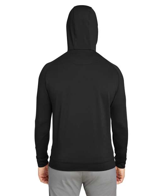 Swannies SWV600 Unisex Vandyke Quarter-Zip Hooded Pullover - Black/ Black - model back