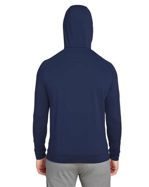 Swannies SWV600 Unisex Vandyke Quarter-Zip Hooded Pullover - Navy/ Navy - model back
