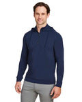 Swannies SWV600 Unisex Vandyke Quarter-Zip Hooded Pullover - Navy/ Navy - model side