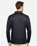 Team 365 TT51L Men's Zone Performance Long Sleeve Polo - Black - model back