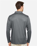 Team 365 TT51L Men's Zone Performance Long Sleeve Polo - Sport Graphite - model back
