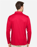 Team 365 TT51L Men's Zone Performance Long Sleeve Polo - Sport Red - model back