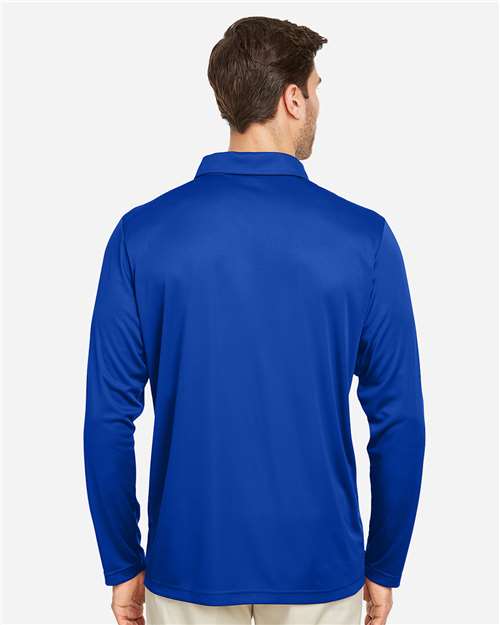 Team 365 TT51L Men's Zone Performance Long Sleeve Polo - Sport Royal - model back