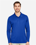 Team 365 TT51L Men's Zone Performance Long Sleeve Polo - Sport Royal - model front