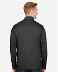 Team 365 TT31H Men's Zone Sonic Heather Performance Quarter-Zip Pullover - Black Heather - model back