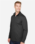 Team 365 TT31H Men's Zone Sonic Heather Performance Quarter-Zip Pullover - Black Heather - model side