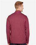 Team 365 TT31H Men's Zone Sonic Heather Performance Quarter-Zip Pullover - Sport Maroon Heather - model back