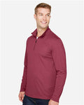 Team 365 TT31H Men's Zone Sonic Heather Performance Quarter-Zip Pullover - Sport Maroon Heather - model side