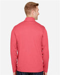 Team 365 TT31H Men's Zone Sonic Heather Performance Quarter-Zip Pullover - Sport Red Heather - model back