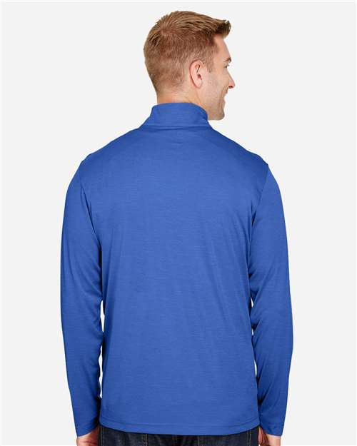 Team 365 TT31H Men's Zone Sonic Heather Performance Quarter-Zip Pullover - Sport Royal Heather - model back