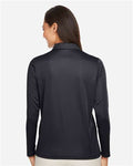 Team 365 TT51LW Women's Zone Performance Long Sleeve Polo - Black - model back