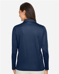 Team 365 TT51LW Women's Zone Performance Long Sleeve Polo - Sport Dark Navy - model back