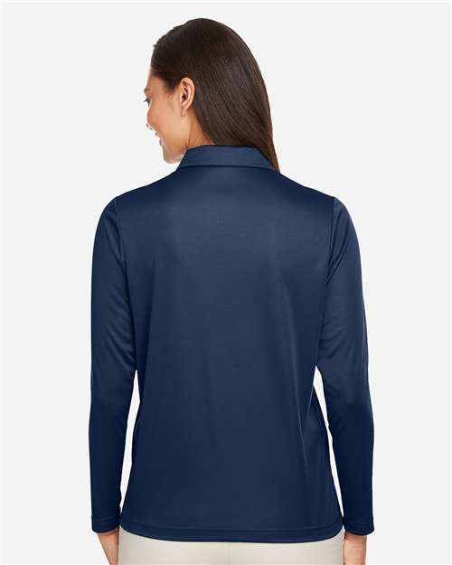 Team 365 TT51LW Women's Zone Performance Long Sleeve Polo - Sport Dark Navy - model back