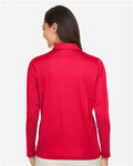 Team 365 TT51LW Women's Zone Performance Long Sleeve Polo - Sport Red - model back