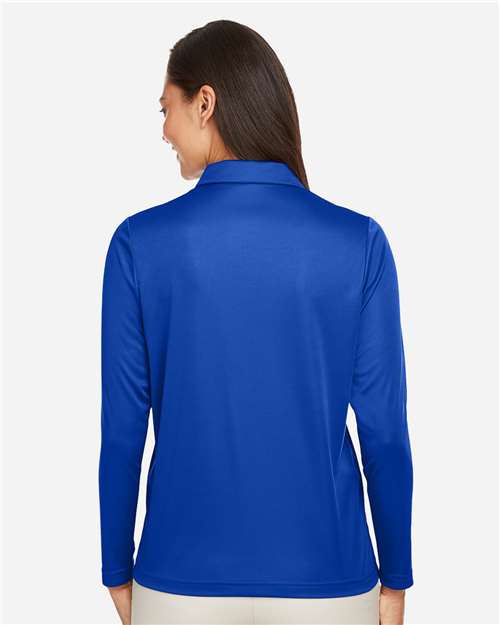 Team 365 TT51LW Women's Zone Performance Long Sleeve Polo - Sport Royal - model back