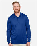 Harriton M348L Men's Advantage Snag Protection Plus IL Long Sleeve Polo - True Royal - model front