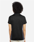 Harriton M386W Women's Flash Snag Protection Plus IL Colorblock Polo - Black/ Dark Charcoal - model back