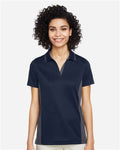 Harriton M386W Women's Flash Snag Protection Plus IL Colorblock Polo - Dark Navy/ Dark Charcoal - model front