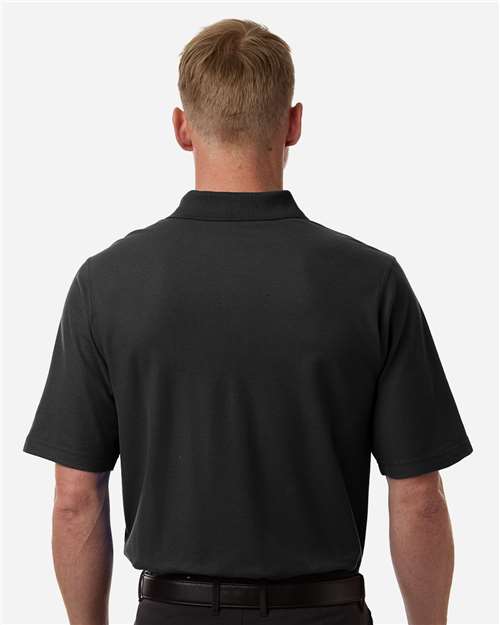 Harriton M105T Men's Tall Maverick CVC Pique Polo - Black - model back