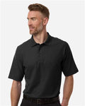 Harriton M105T Men's Tall Maverick CVC Pique Polo - Black - model front