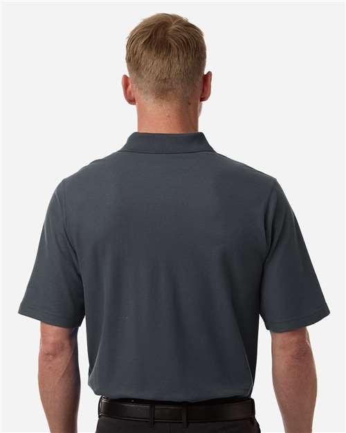 Harriton M105T Men's Tall Maverick CVC Pique Polo - Dark Charcoal - model back