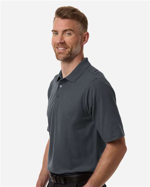 Harriton M105T Men's Tall Maverick CVC Pique Polo - Dark Charcoal - model side