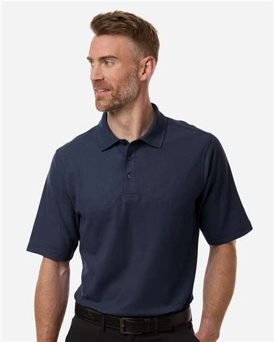 Harriton M105T Men's Tall Maverick CVC Pique Polo - Dark Navy - model front