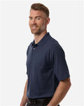 Harriton M105T Men's Tall Maverick CVC Pique Polo - Dark Navy - model side