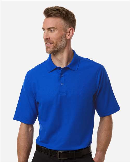Harriton M105T Men's Tall Maverick CVC Pique Polo - True Royal - model front