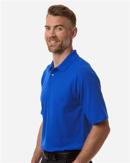 Harriton M105T Men's Tall Maverick CVC Pique Polo - True Royal - model side